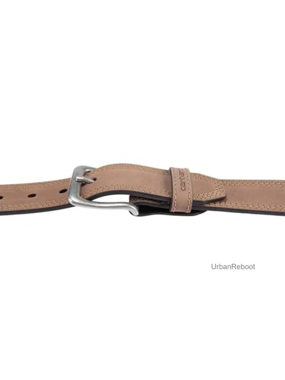 Carhartt Men's Top Grain Leather Triple Stitch Belt Antique Nickel